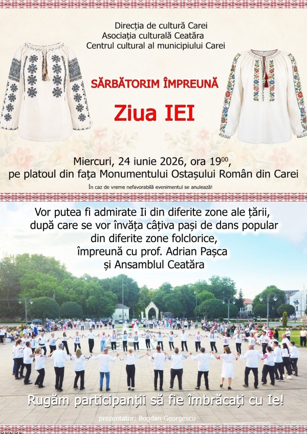 Veniți de Ziua Iei la Carei!