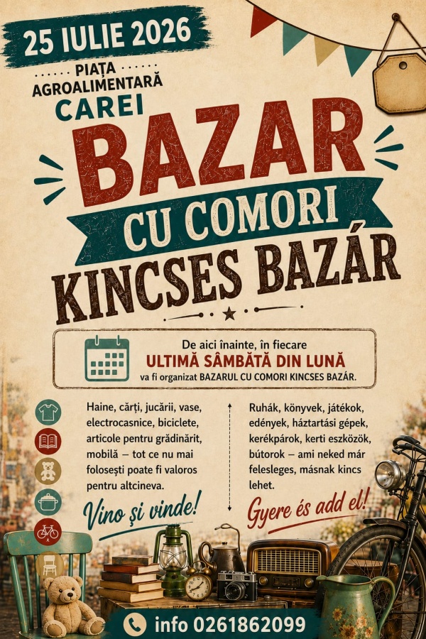 Târg de vechituri la Piața agroalimentară Carei