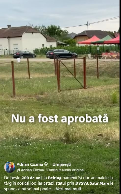 Târgul de animale de la Beltiug a fost închis