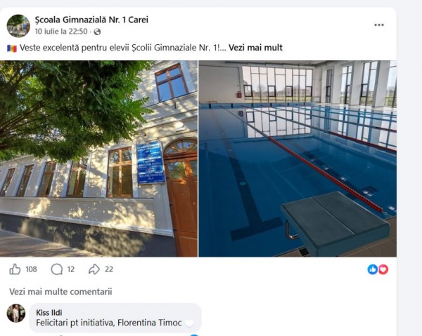 Cursuri gratuite de înot la Carei doar pentru elevii inspectoarei liberale?