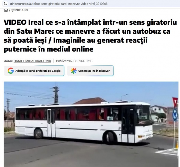 Sensul giratoriu recent realizat la Carei a ajuns în presa națională