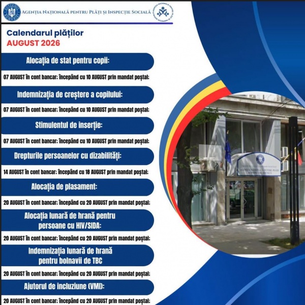 Plata în avans a beneficiilor de asistență socială