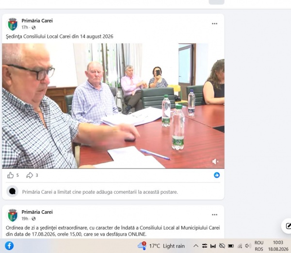 Incompetență. Ședințele online de la CL Carei nu se transmit în direct